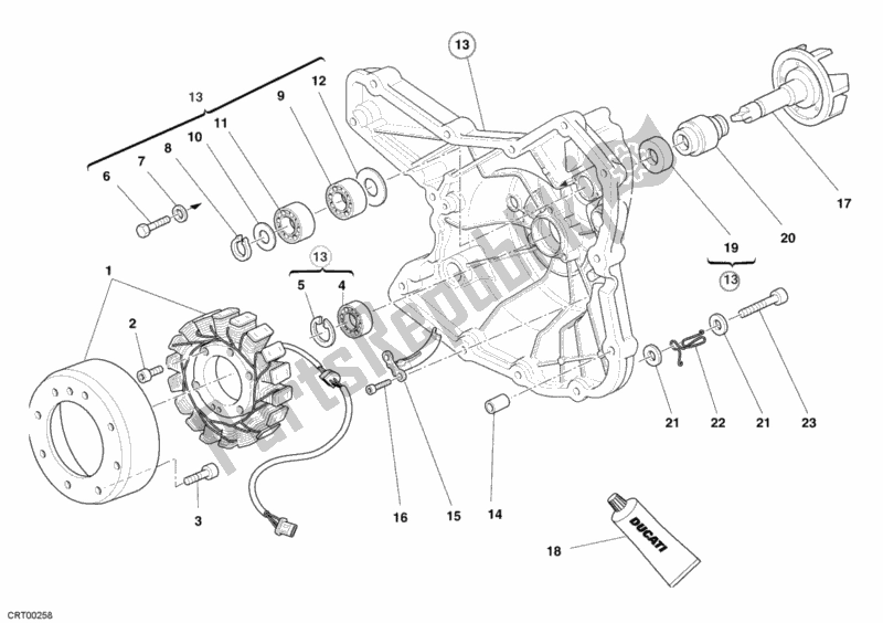 Toutes les pièces pour le Couvercle De Générateur du Ducati Superbike 999 R USA 2006